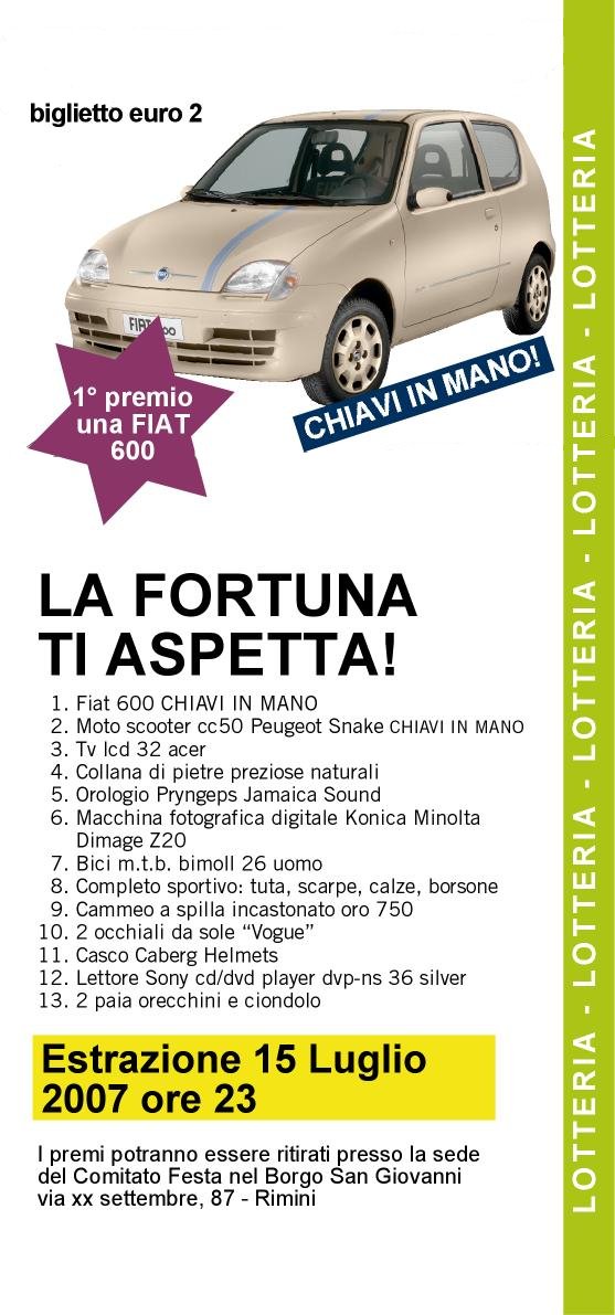 Lotteria della Festa nel Borgo s.Giovanni